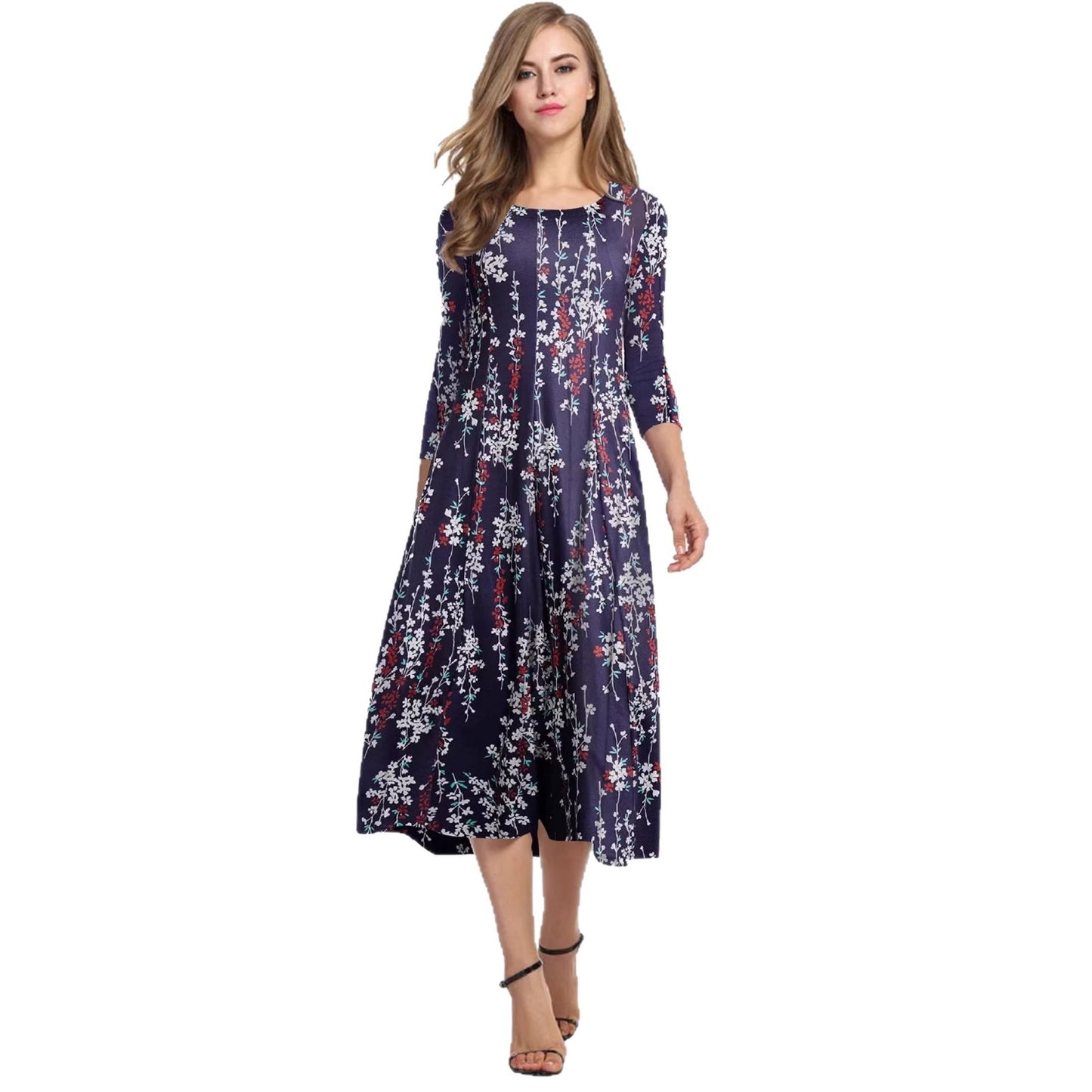Women's Fashion Floral Slim-fit Short-sleeve Dress